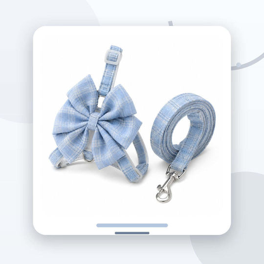 Collar Leash Set Cats Small Dogs Large Bow Blue