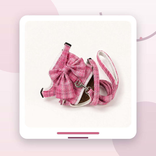 Collar Leash Set Cats Small Dogs Large Bow Pink