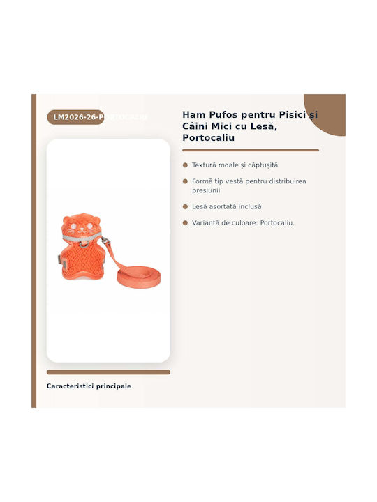 Fluffy Katzen-Geschirre Kleine Hunde Leine Orange