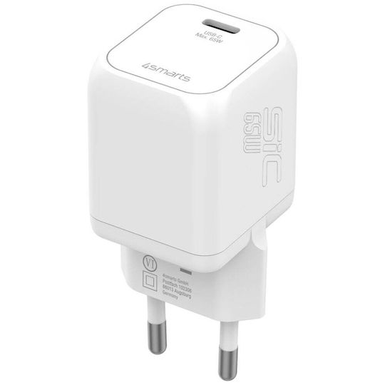 4Smarts Încărcător Fără Cablu cu Port USB-C 65W Power Delivery Alb (PDPlug SiC)