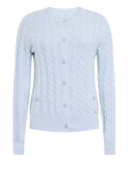 Celestino Cardigan Pentru Femei Tricotat Metalizat Albastru Deschis
