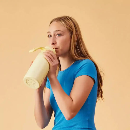 B.Box Thermos Bottle 1 L Lemon Twist with Straw