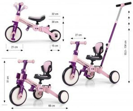 Optimus Max Convertible with Parental Handle 5 in 1 for 12 Months Pink