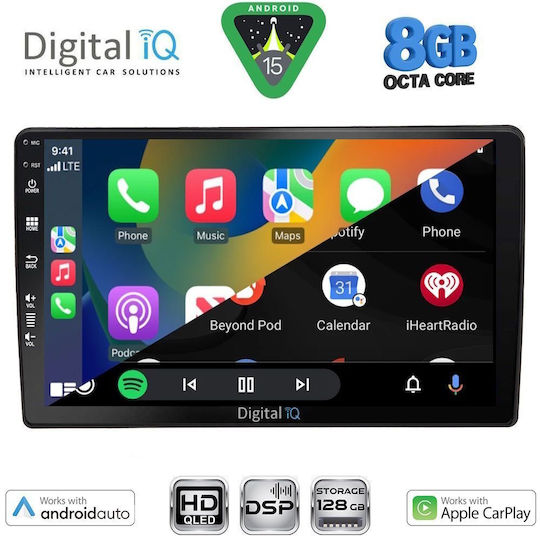 Digital IQ Auto-Audiosystem Für Audi A4 2008-2015 Bluetooth USB Eingebautes Wi-Fi GPS Apple CarPlay Android Auto Mit 10 Zoll Touchscreen