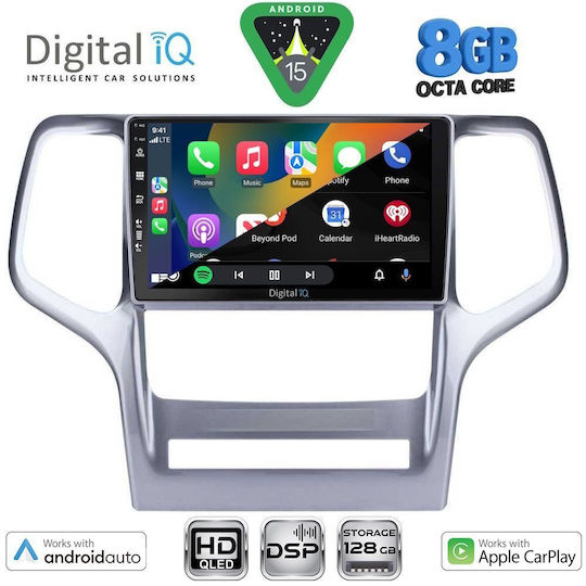 Digital IQ Auto-Audiosystem Für Jeep Grand Cherokee 2011-2014 Bluetooth USB Eingebautes Wi-Fi GPS Apple CarPlay Android Auto Mit 9 Zoll Touchscreen