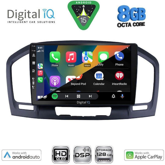 Digital IQ Auto-Audiosysteme für Opel Insignia 2008-2013 Bluetooth USB Eingebautes Wi-Fi GPS Apple CarPlay Android Auto mit 9 Zoll Touchscreen