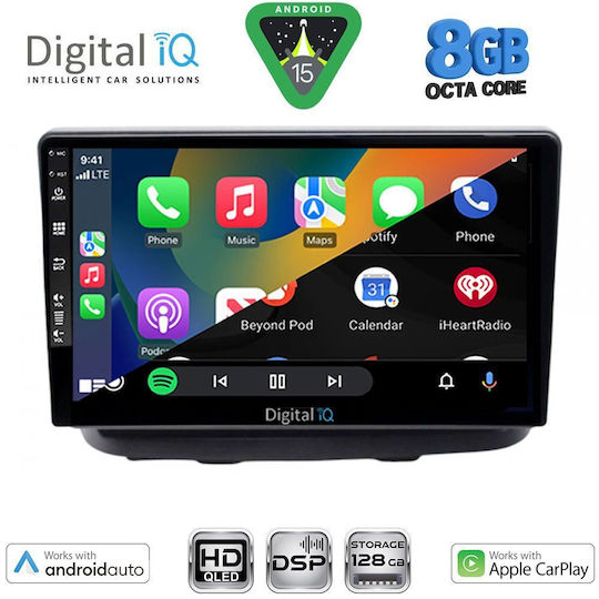 Digital IQ Auto-Audiosystem Für Fiat Doblo 2002-2009 Bluetooth USB Eingebautes Wi-Fi GPS Apple CarPlay Android Auto Mit Touchscreen 10 Zoll