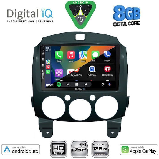 Digital IQ Car Audio System for Mazda 2 2007-2014 Bluetooth USB Wi-Fi GPS Apple CarPlay Android Auto with 9 Inch Touch Screen DIGITAL IQ BXF 18361 CPAA