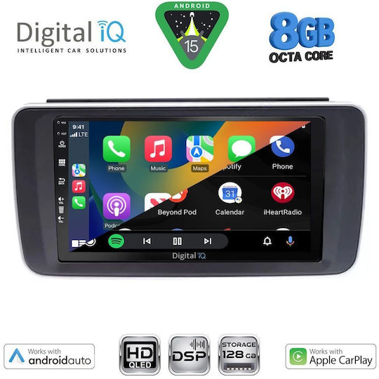 Digital IQ Car Audio System for Nissan Leaf 2018-2026 Bluetooth USB Wi-Fi GPS Apple CarPlay Android Auto with 9 Inch Touch Screen DIGITAL IQ BXF 18473 CPAA