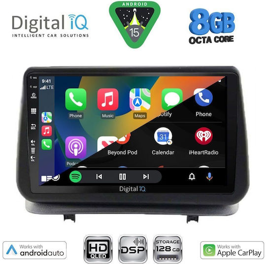 Digital IQ Ηχοσύστημα Αυτοκινήτου για Renault Clio 2005-2011 (Bluetooth/USB/WiFi/GPS/Apple-Carplay/Android-Auto) με Οθόνη Αφής 9"