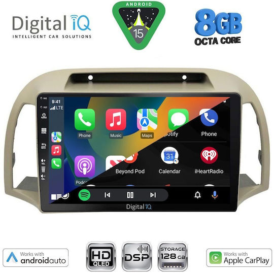 Digital IQ Auto-Audiosysteme für Nissan Micra 2002-2010 mit Touchscreen 9" Bluetooth USB Eingebautes Wi-Fi GPS Apple CarPlay Android Auto