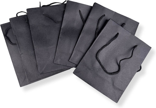 thessPACK Geantă Pentru Cadou Neagră 12x15x5cm 12 Bucăți