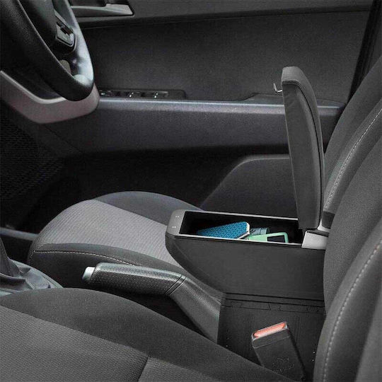 Autoline Подлакътник Автомобилен от Изкуствена Кожа Универсален в Черен Цвят