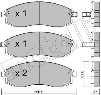 Plăcuțe Frână Față Nissan Maxima II-QX Mitsubishi L200 3150-199