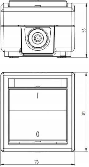 Elektroplast Aquant 2k Επιφανειακός Διπολικός Διακόπτης Ip55 Γκρι 5003-10