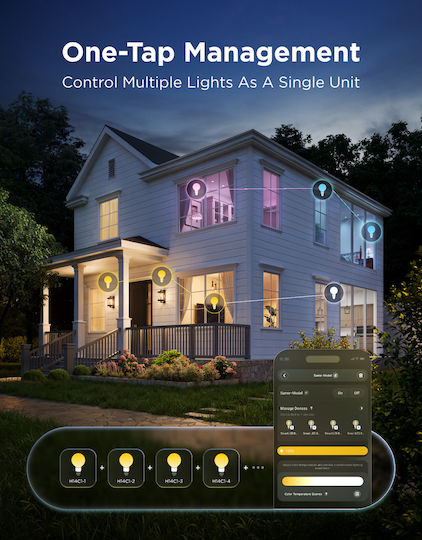 Govee Smart LED Bulb for E27 Socket and G80 Shape RGBW 500lm