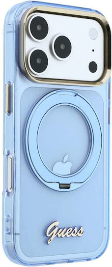 Guess Etui Iml Ring Stand 360 Script Metal Logo Magsafe Do Iphone 18 Pro Max 17 Pro Max Jasnoniebieski Guhmp18x6hccmsb