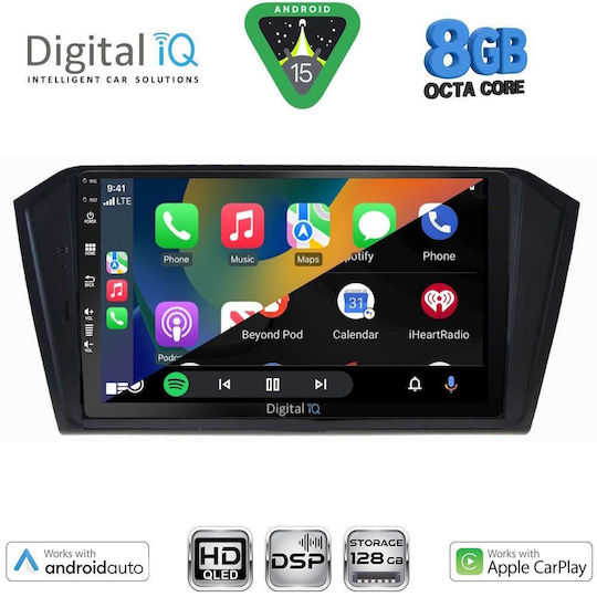 Digital IQ Auto-Audiosysteme für Volkswagen Passat 2016-2023 Bluetooth USB Eingebautes Wi-Fi GPS Apple CarPlay Android Auto mit Touchscreen 10 Zoll