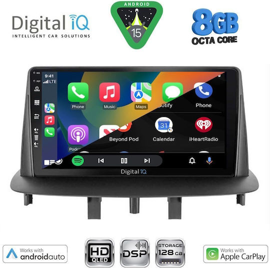 Digital IQ Ηχοσύστημα Αυτοκινήτου για Renault Megane 2009-2016 (Bluetooth/USB/WiFi/GPS/Apple-Carplay/Android-Auto) με Οθόνη Αφής 9"