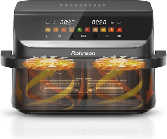 Rohnson Air Fryer με Διπλό Αποσπώμενο Κάδο 5lt Μαύρο R-28011