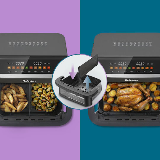 Rohnson Air Fryer με Διπλό Αποσπώμενο Κάδο 5lt Μαύρο R-28011