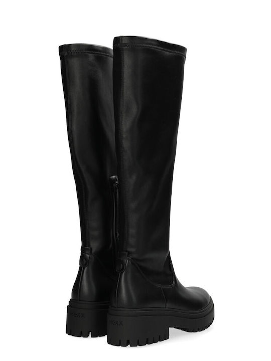 Damenstiefel mit Mittelhohem Absatz Schwarz