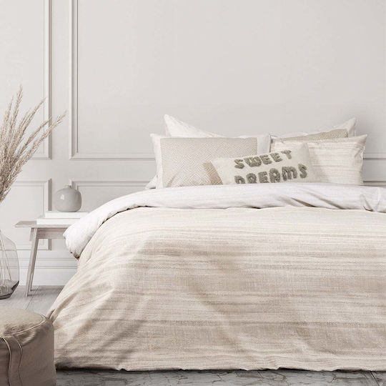 Nima Bettbezug-Set Flanell Einzelbett mit Kissenbezug 160x240 Venity Beige