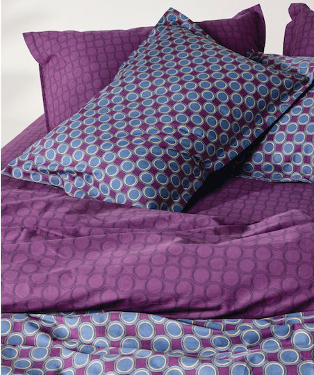 Kentia Σετ Παπλωματοθήκη Chaos Βαμβακερή 225x245cm Υπέρδιπλη με 2 Μαξιλαροθήκες Μωβ