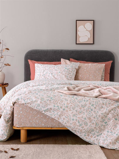Palamaiki Flannel Beauty Σετ Παπλωματοθήκη Βαμβακερή 170x250cm Μονή με Μαξιλαροθήκη Πολύχρωμη