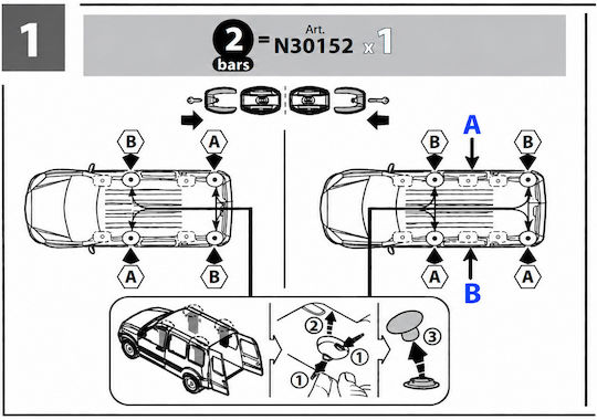 Nordrive Bare De Acoperiș Metalice Pentru Ford Tranzit Connect 2013-2024 Set Cu Picioare