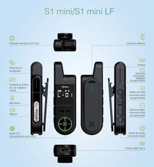 Pack 16 Hytera S1 Mini Lf Pmr-446 Walkie-talkie + Πολλαπλός Φορτιστής – Ελεύθερης Χρήσης