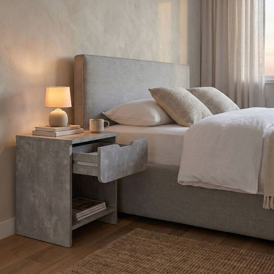 Bedside Table Mida Wooden Grey 45x40x52cm