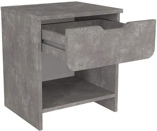 Bedside Table Mida Wooden Grey 45x40x52cm