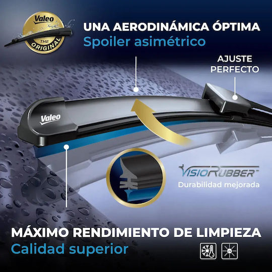 Lamă ștergător fără articulații Valeo cu spoiler frontal 2 bucăți Vf350 Silencio Xtrm 580/550mm Audi A4 B6 B7 04.02-03.09