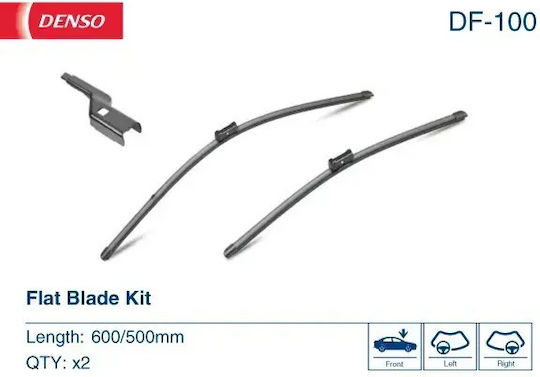 Denso Lamelă Ștergător Față Fără Îmbinare Spoiler 600/500mm Audi A5 Renault Twingo Ii Vânt VW Tiguan 2 Bucăți