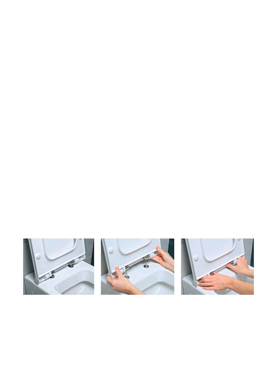 Rak Ceramics Feeling Wandhängende Toilette Rimless mit Spülung mit Schlank Duroplast Sanftes Schließen Schwarze