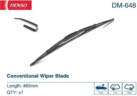 Denso Lamela Ștergător Parbriz Braț Fata Cârlig Bayonet Ștergător Curbat Lungime 475mm 480mm Stânga Spoiler Curbat Pivotant 19 Inch