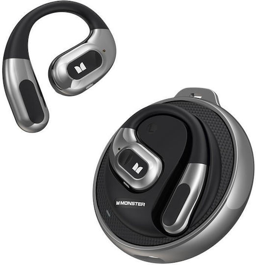 Monster AC330 Open Ear Bluetooth Handsfree Ακουστικά με Αντοχή στον Ιδρώτα και Θήκη Φόρτισης Μαύρα