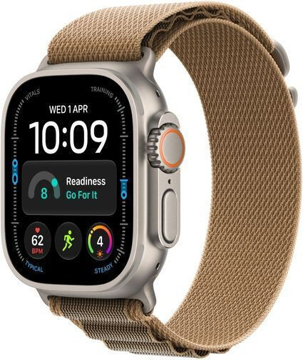 Apple Watch Ultra 4 Titanium 49mm Αδιάβροχο με Παλμογράφο (Natural Titanium with Desert Alpine Loop - Large)