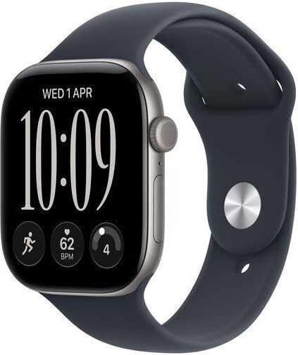 Apple Watch Series 12 Cellular Aluminium 42mm Waterproof with Heart Rate Monitor (Space Grey Aluminium with Navy Blue Sport Band - M/L)