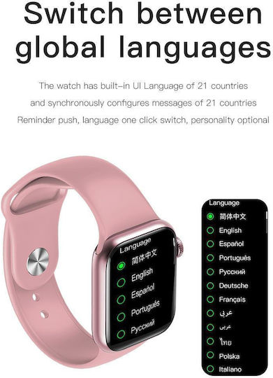 HW22 Pro 44mm Smartwatch (Ροζ)