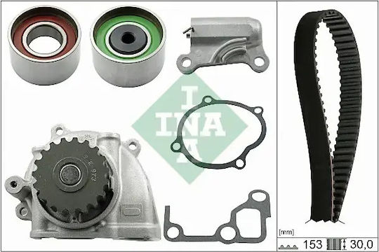 Water Pump Timing Belt Set Mazda 6 Mpv Ii 2.0d 06.02-08.07 30mm 153 Teeth Ina