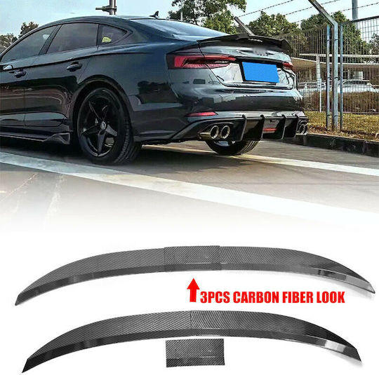 Car Rear Spoiler Plastic Glossy Carbon Look Universal