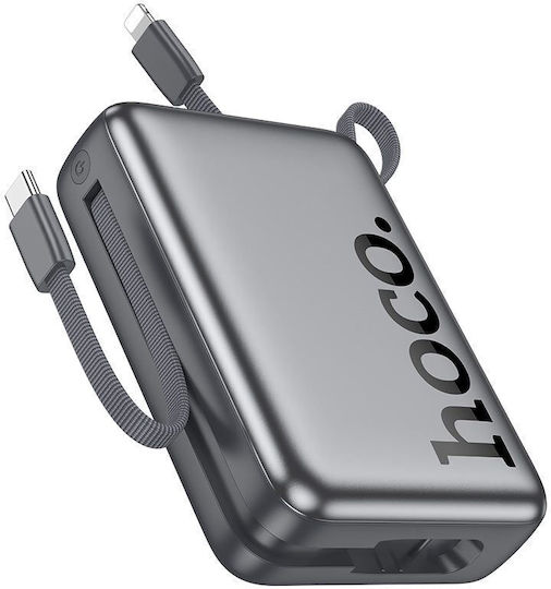 Hoco Q39 Външна батерия 20000mAh 22.5W с USB-A и USB-C порт Power Delivery / Quick Charge Сив