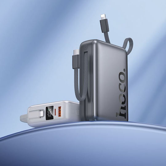 Hoco Q39 Външна батерия 20000mAh 22.5W с USB-A и USB-C порт Power Delivery / Quick Charge Сив