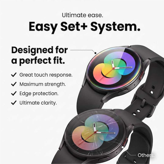 Tech-Protect Easy Set+ 2er Pack Gehärtetes Glas für Galaxy Watch 8 / 9 44 mm 2 Stück