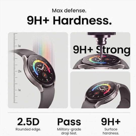 Tech-Protect Easy Set+ 2er Pack Gehärtetes Glas für Galaxy Watch 8 / 9 44 mm 2 Stück