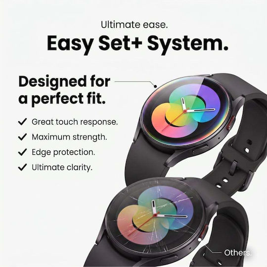 Tech-Protect Easy Set+ Gehärtetes Glas Für Samsung Galaxy Watch 8 / 9 (40 Mm) 1 Stück