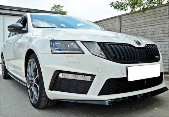 Lip Spoiler Schwarzes Glänzendes Kunststoff Skoda Octavia Vrs Mk3 2013-2016