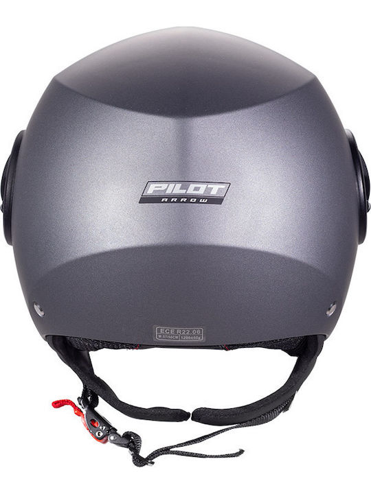 Pilot Arrow Titamium Matt Cască Moto Jet ECE 22.06 1200gr